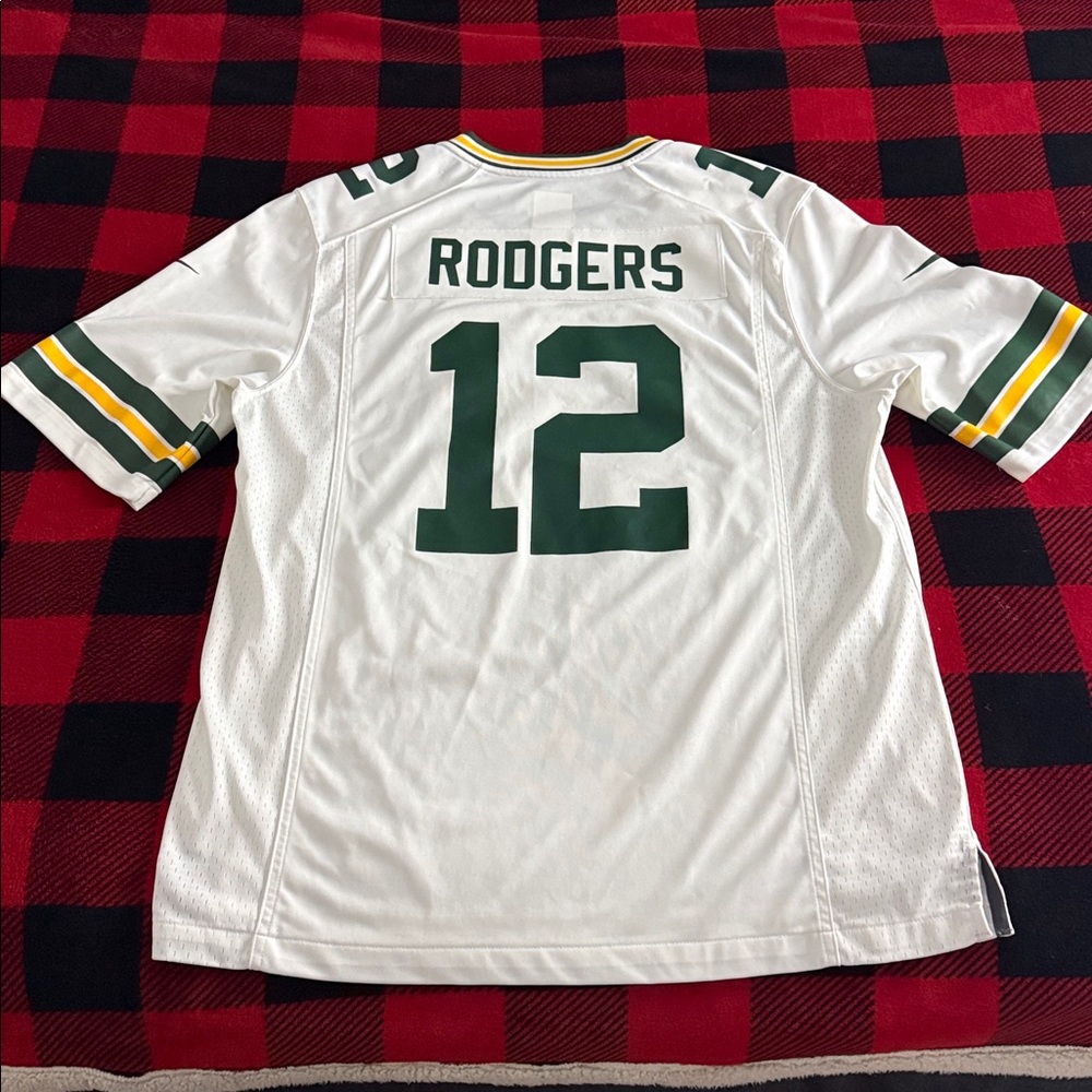 Green Bay Packers #12 Aaron Rodgers NFL Away on field Nike Jersey